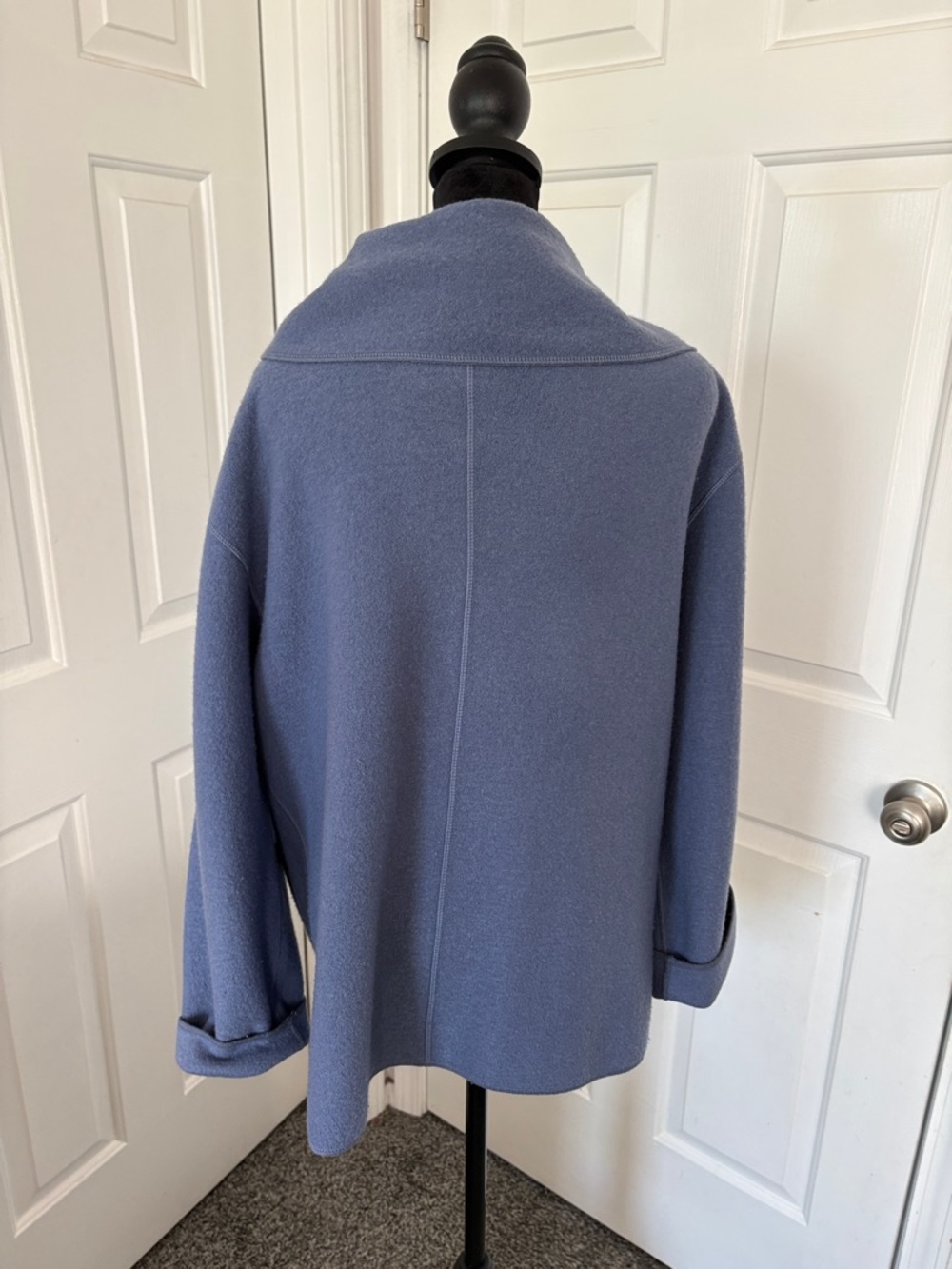 Herman Geist Shawl Collar Button Front Jacket — Dusty Blue - Picture 6 of 13